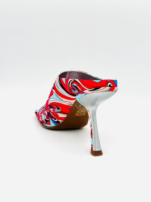 Baroque Print Square Toe Mule Zinque
