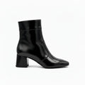 Black Patent Leather Bootie with Block Heel Naplak