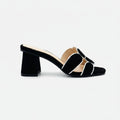 Black Block Heel Mule Sandle Cleo